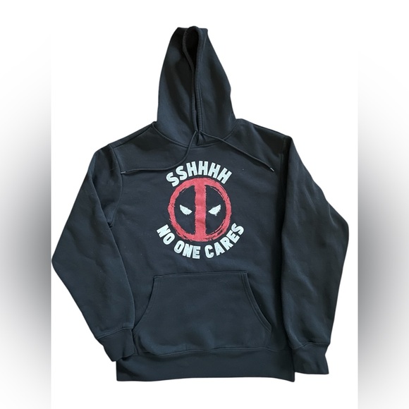 Marvel Other - Marvel Deadpool ‘Nobody Cares’ Graphic Hoodie Sweatshirt Size Medium